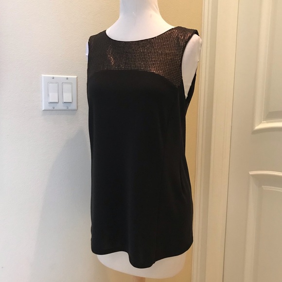 Narciso Rodriguez Tops - Narciso Rodriguez  bronze sequined  black knit top